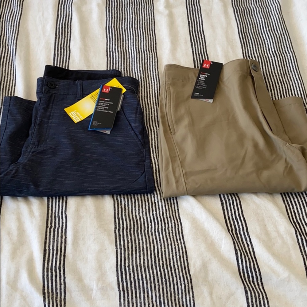 2 Pair Boys XL Under Armour Golf shorts NEW
